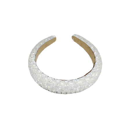 Complement Diadem Med Fasetterade Stenar 3 Cm Hårband Dam Vit