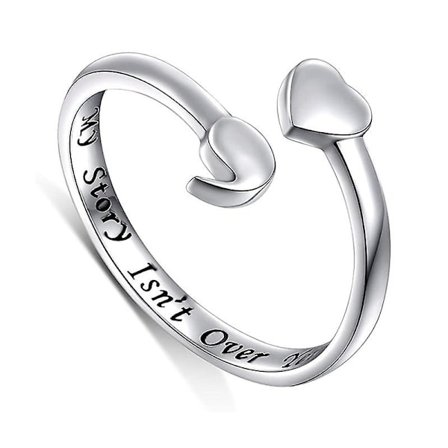 WABJTAM Min historia är inte slut än Sterling Silver Semikolon Ring This Too Shall Pass Ring Smycken