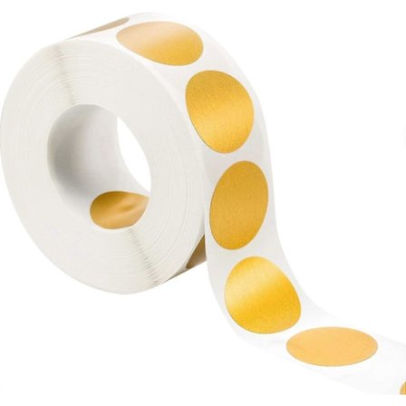 300 stk. skrapelodd-klistremerker runde etiketter (gull, 2,54 x 2,54 cm sirkel)