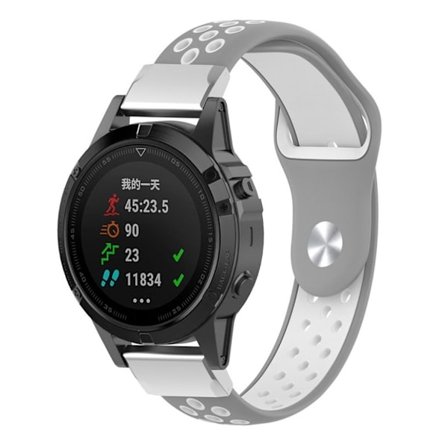 Garmin Fenix 5 / Forerunner 935 / Quatix 5 / Approach S60 22mm klockband av silikon - Svart / Grön