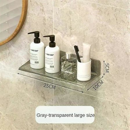 Oppbevaringshylle Akryl Hylle Klar Veggmontert Tykk Transparent Flytende Display Stick Baderom Kjøkken Hylle Hjemmeorganisator