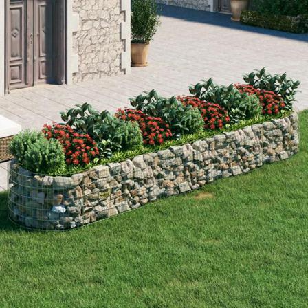 Vidaxl Planteringsgabion Galvaniserat Järn 400x100x50 Cm Silver