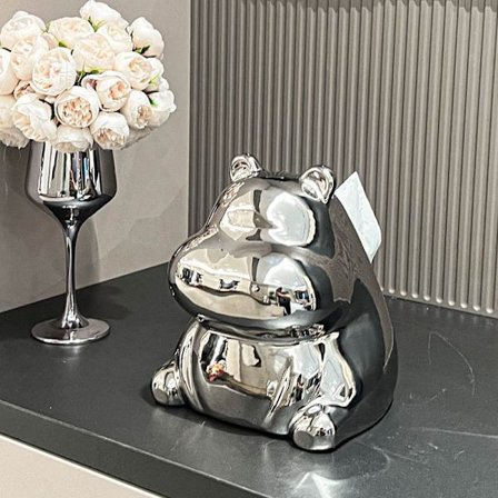 Flodhäst Tissue Box Tecknad Härlig Ansikts Tissue Box kompatibel Skrivbord Sovrum Ba