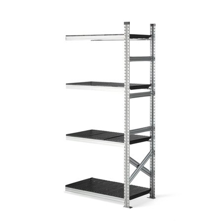 Regalsystem TRANSFORM, Anbaumodul, 1972 x 900 x 500 mm, Kunststoff schwarz