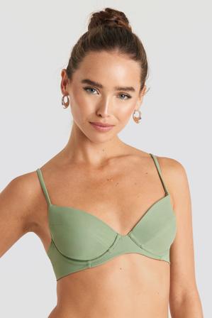 NA-KD Swimwear Tie Back Bikini Cup Bra - Bikinis - Vert - EU 70B