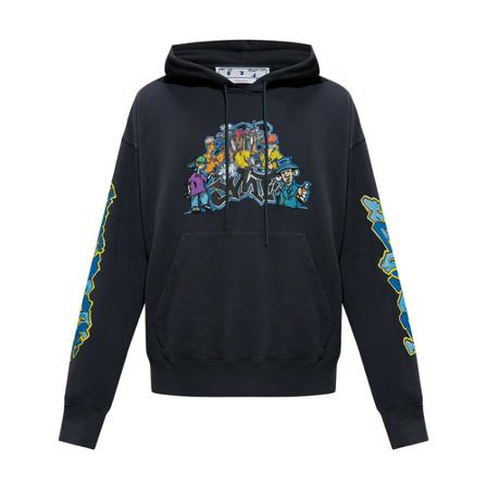 Off White Patterned hoodie , Grijs , Heren , Maat: XL