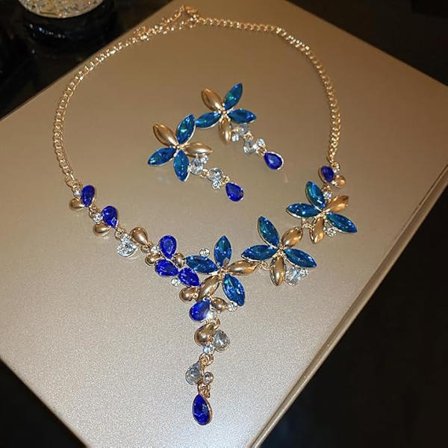 Vintage Palass-stil Tung Broderi Diamant dr0p Kragebeins-kjede - Utsøkt Retro Smykke med Legering, Resin, Faux Perler & Ge