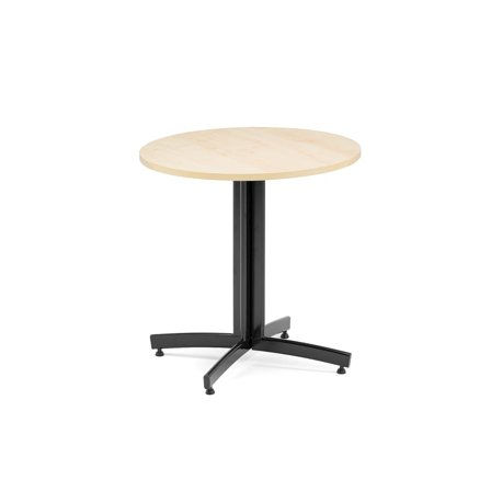 Round canteen table SANNA, Ø700x720 mm, black/birch