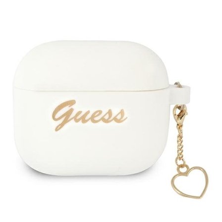 Guess GUA3LSCHSH AirPods 3-deksel hvit/hvit Silikon Charm Heart Collection
