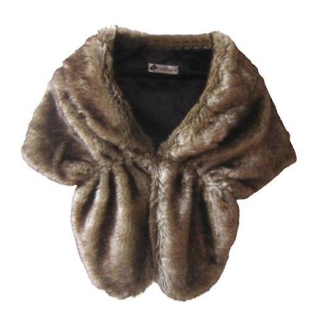 Vinter Elegant Dame Imitert Pels Kappe Brud Imitert Pels Frakk Kvinner Bryllup Sjal Aften Fest Wraps Slim Pels Skulder Kapper