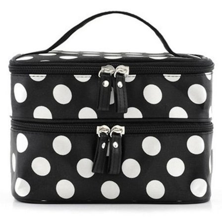 Zipper New Man Women Makeup Bag Double Cosmetic Bag Beauty Case Make Up Organizer Toiletry Bag Kits Storage Travel Wash Pouch