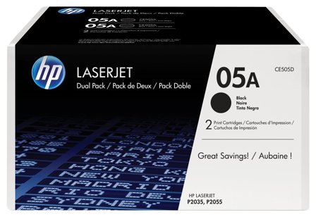 HP 05A 2-pack svart original LaserJet tonerkassett, 886111645091