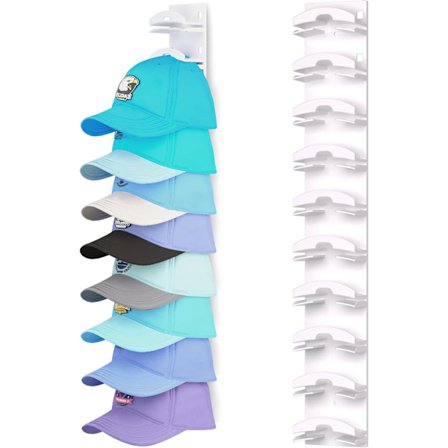 Veggmontert hattestativ med sterkt lim – For caps og hatter, plass til opptil 10, for garderobe eller dør_TF_TF