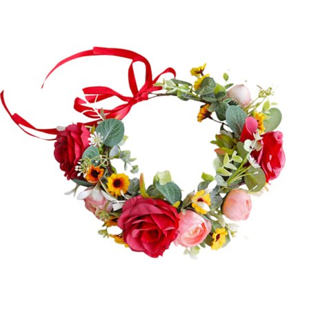 AVEKI Kvinnor Flickor Blomsterkrona Bröllop Eukalyptus Halo Bröllop Blommig Hårband Fotografering,GSG-012