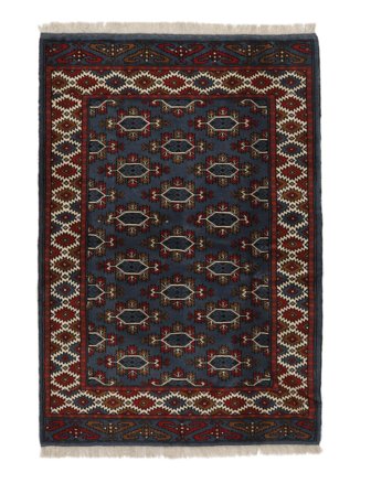 Tapete Oriental Turcomano 105X150 Preto (Lã, Pérsia/Irão)