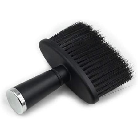 Barber Halsdammborste, Mjuk Rengöringsborste för Ansiktet Unik Handtagsdesign för Salongs- eller Hemanvändning Svart 1-pack Svart