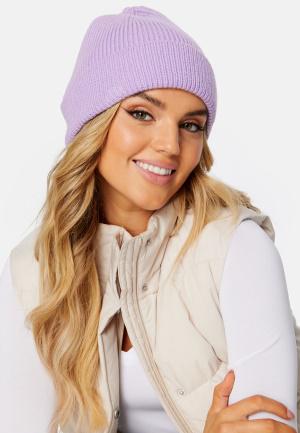Bubbleroom - April beanie One size - Lavender - Stickade accessoarer - Dam