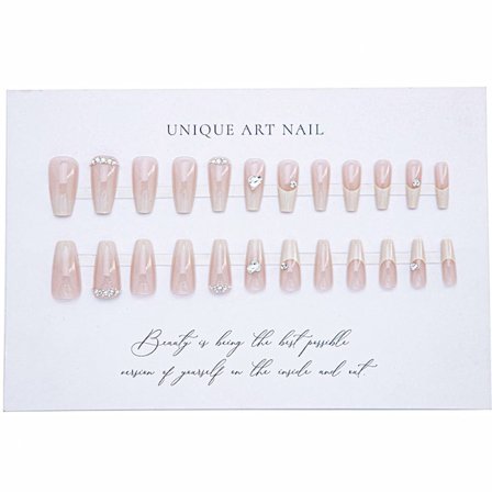 Liukuvärjätyt pitkät ranskalaiset tekokynnet - Tyylikäs muotoilu