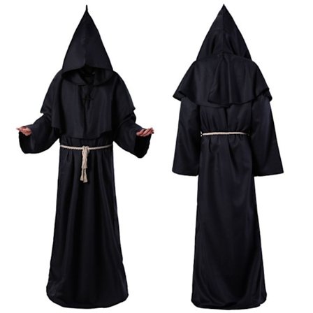 Monk Robes Halloween-kostymer SVART L