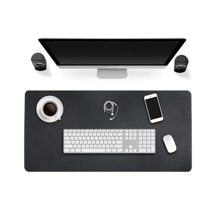 Sorte Bordmåtte pu læder 120x50 cm