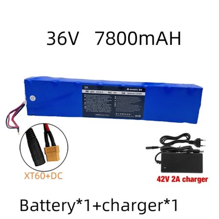 10S3P 36V 7800mAh 36V lithium batteripakke 18650 lithium batteri egnet til Xiaomi M365 elektrisk scooter batteri+42V oplader