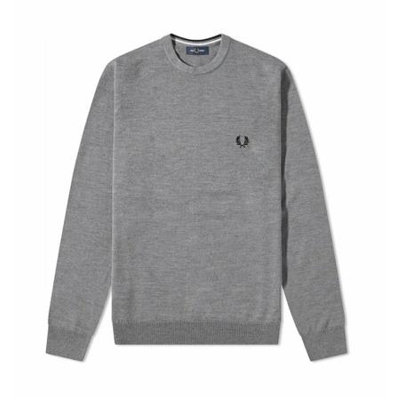 Fred Perry Crew Knit , Grijs , Heren , Maat: L Truien & Vesten