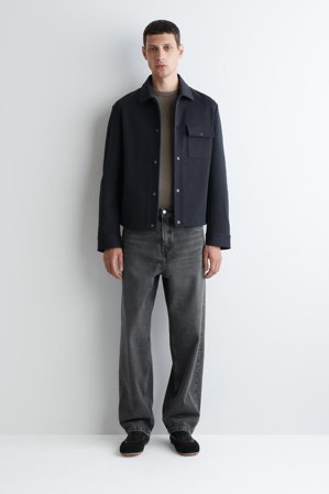 COS Männer Hemdjacke Aus Jersey-Twill in Blau