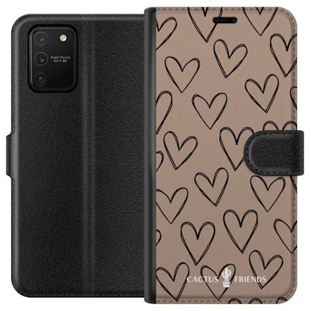Kompatibel Tegnebogsetui til Samsung Samsung Galaxy S10 Lite Cactus and Friends - Earthy Sketch Hearts