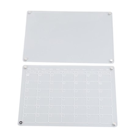 2 st magnetiska akrylkalendrar för kylskåp 16x12in Tidsstyrning Kylskåp Månatlig whiteboard för planering