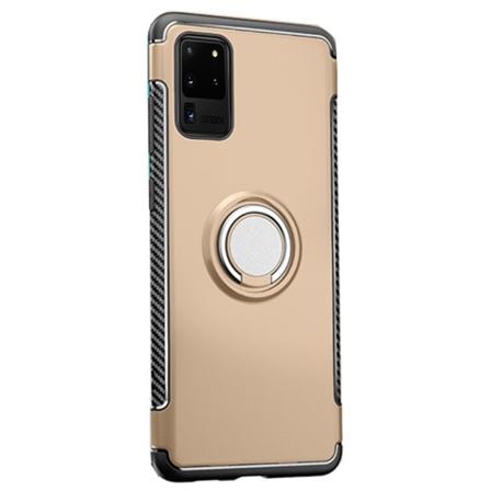 Glatt deksel med ringholder - Samsung Galaxy S20 Ultra Guld