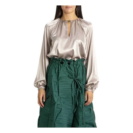 Pinko Blusa Famatina 2 Satin_40 Grå, Dame Bluser