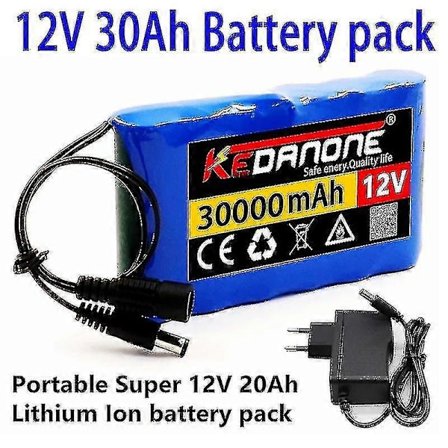 Ny Bærbar Super 12v 30000mah Oppladbart Litium Ion Batteripakke Kapasitet Dc 12.6v 30ah Cctv Kamera Monitor + Lader