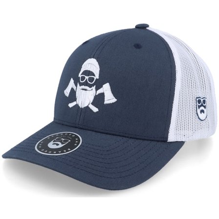 Bearded Man - Blau Trucker Cap - Wild Life Axe Logo 2-tone Navy/White Trucker @ Hatstore