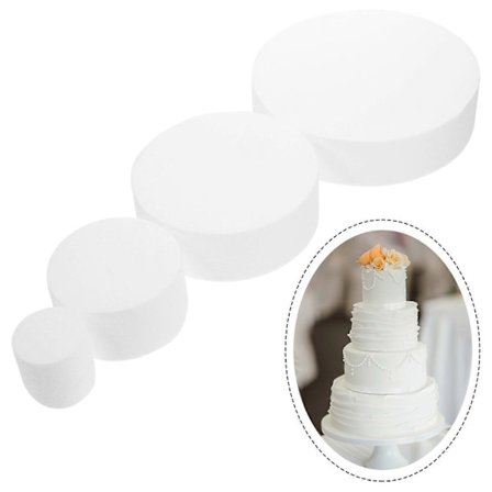 4 stk. Falsk skumkake modell Gjenbrukbar dummy kake Kakedekorasjon Øvelsesform for bakeri