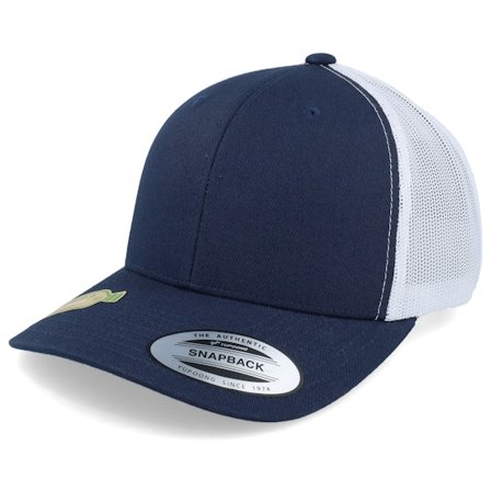 Yupoong - Blå trucker Caps - Classics Recycled Mesh Navy/White Trucker @ Hatstore