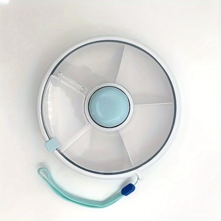 Roterende Fruktskål Bærbar Utendørs Snacksboks Dekket Oppbevaring 5 Rom Organizer