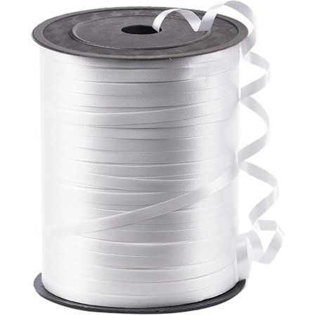 400 m pitkä, valkoinen lahjanarunauha, nauha ilmapallojen sitomiseen, h