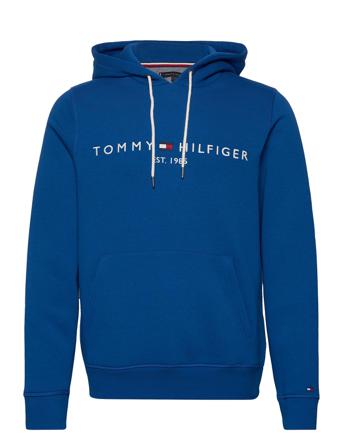 Tommy Logo Hoody Hoodie Trøje Blå Tommy Hilfiger