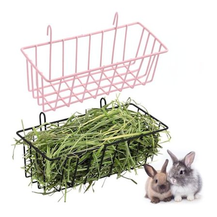 Metal Hængende Høhæk til Kaniner, Marsvin, Chinchillaer - Tilbehør til Smådyrsbur, 2 stk.