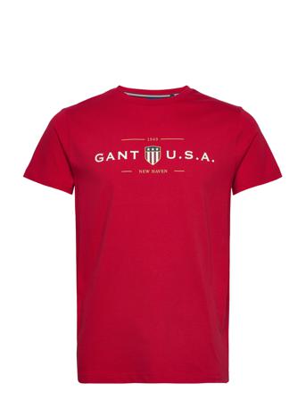 D1. Banner Shield Ss T-Shirt T-shirts Short-sleeved Rosa GANT