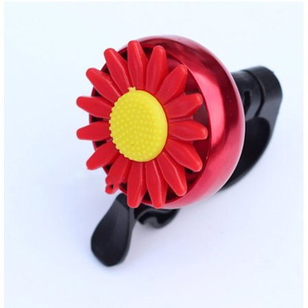 Rød barneklokke og styrepynt til sykkel