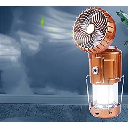 6 in 1 Kannettava Ulkoilun Led-leirilyhty Tuulettimella, Ulkoilun Aurinkovoimalla Toimiva Nosto- Ja Venytys Sähkötuuletinlamppu, Aurinkotoimintoinen 
