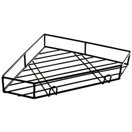 Punch-fri sort hjørne brusehylde køkken opbevaringshylde vægmontering
