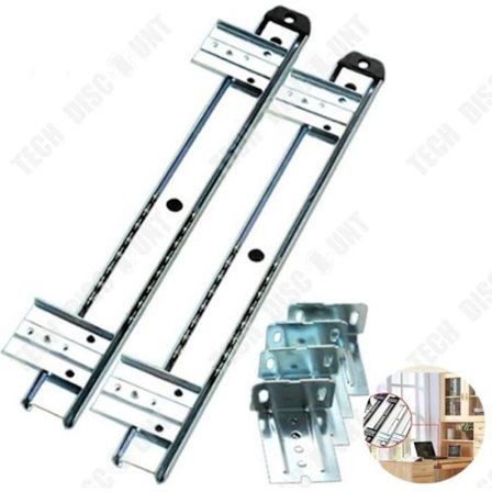 Skjutskena - TECH DISCOUNT - Silverfärgad - Maximal belastning 10kg - Mått 226mm x 27mm