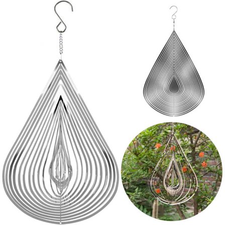 1 silver vatten droppe vindspel, trädgårdsdekoration, konst och