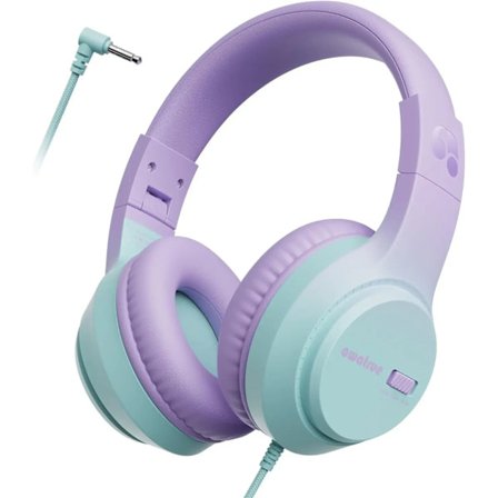 HK07 Studielurar för barn med sladd för skola Stereoljud 3,5 mm Jack Trådbundna Over-Ear-hörlurar för barn Pojkar Flickor Gåvor