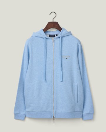 Lexington Klassischer Logo-Kapuzenpullover mit Reißverschluss, hellblau