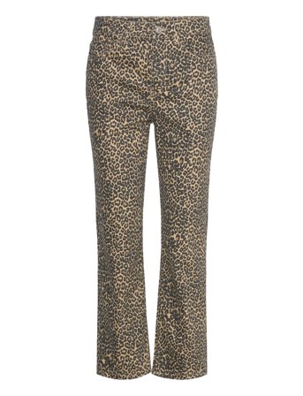 Mango | Leopard-Print Straight Jeans | 36