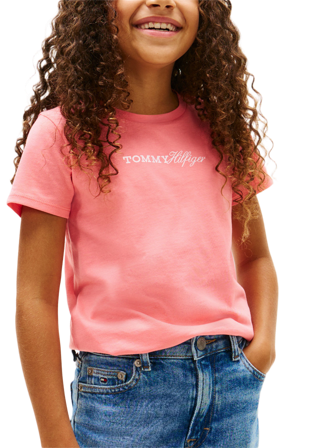 Tommy Hilfiger Script T-shirt T-shirts & toppar Dam Rosa 166