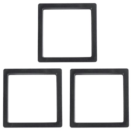 3X Firkantede 3D Album Flydende Ramme Holder Møntboks Smykke Display Show Case, 9X9cm (med Base)